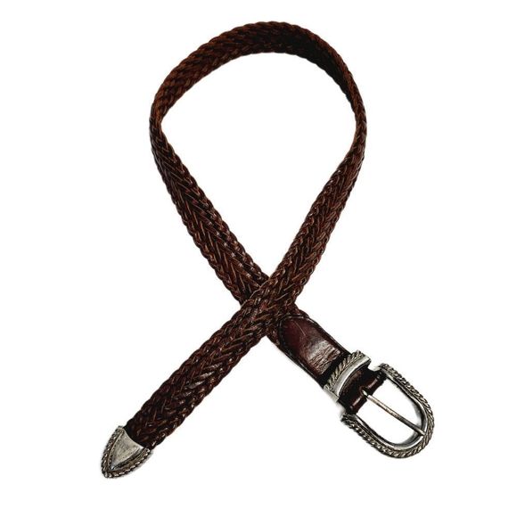 4x$25 Leather braided brown bohemian belt size medium - Picture 2 of 10